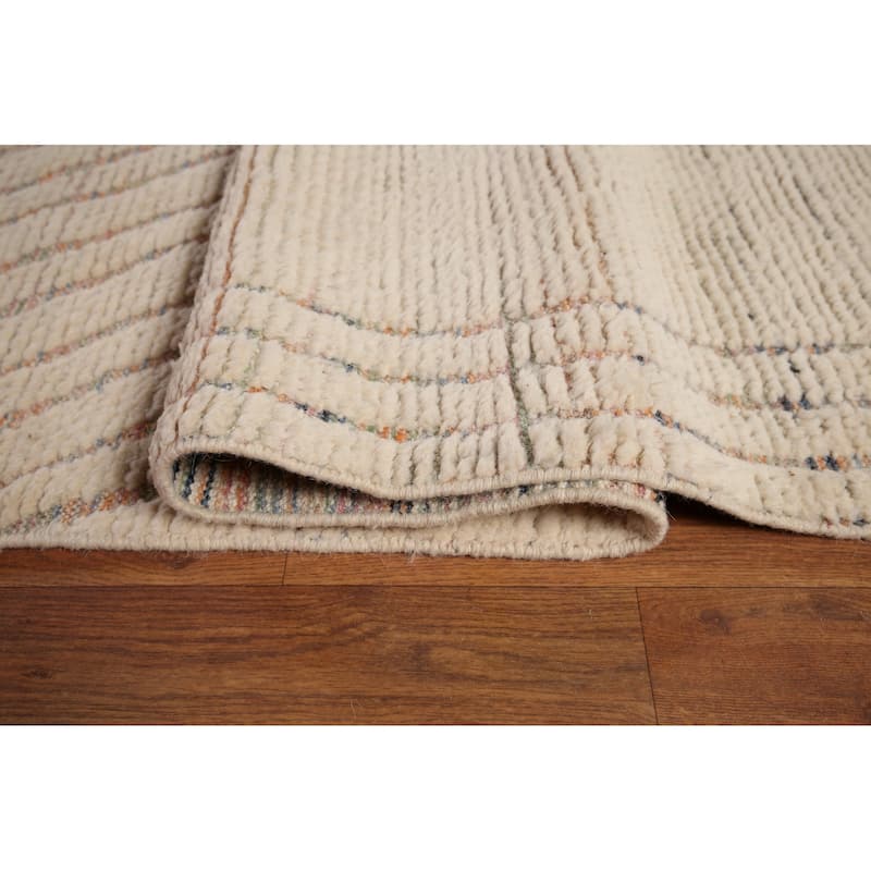 Earth Tone Moroccan Large Modern Area Rug Handmade Wool Carpet - 11'11"x 18'8"