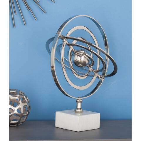 Aluminum Ceramic Armilary Sphere 12"W, 18"H