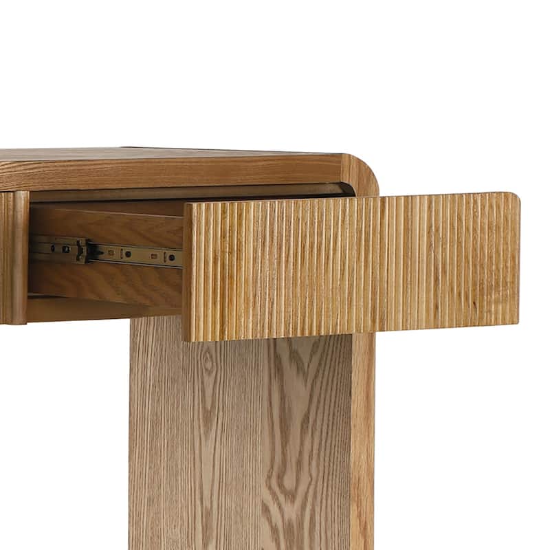 Modern Wooden Living Room Console Table Entryway Table with 3 Drawers and a Bottom Shelf