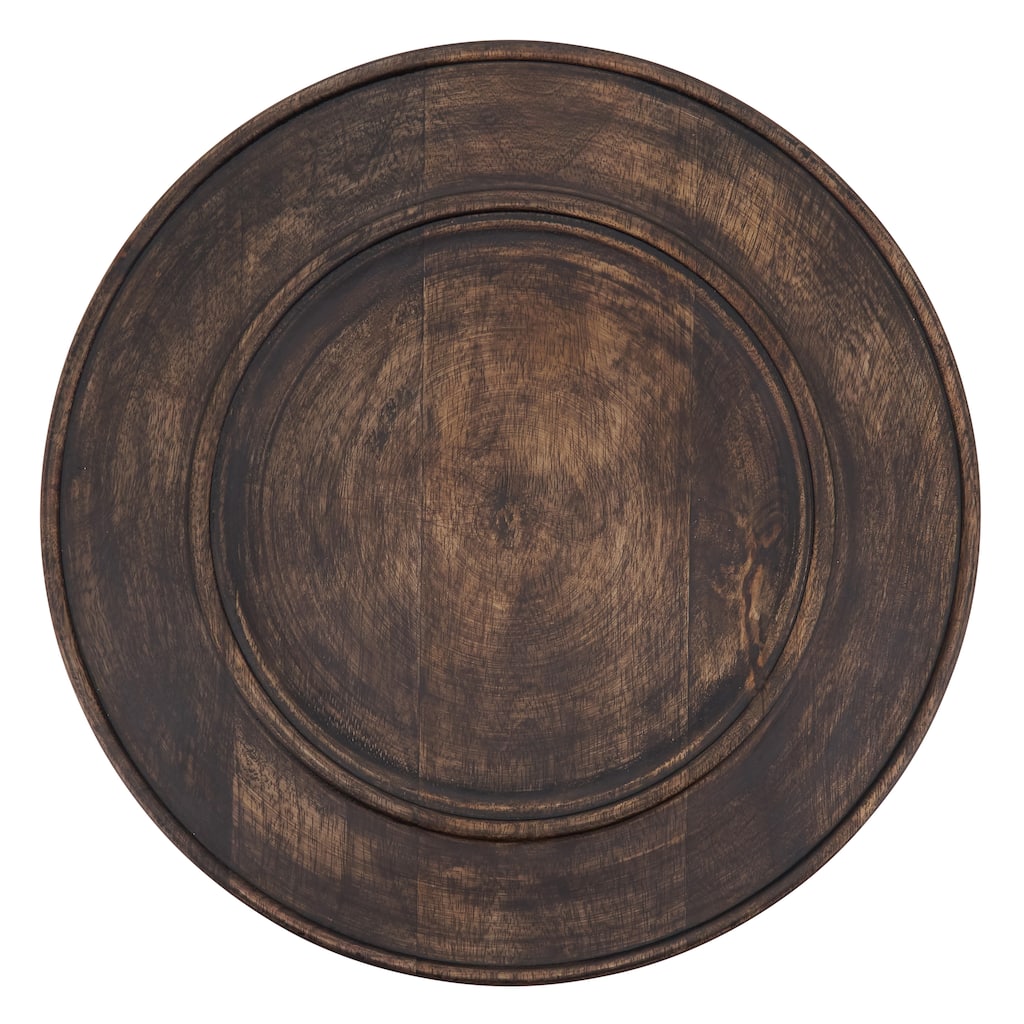 Charger Plates With Dark Wooden Design (Set of 4)
