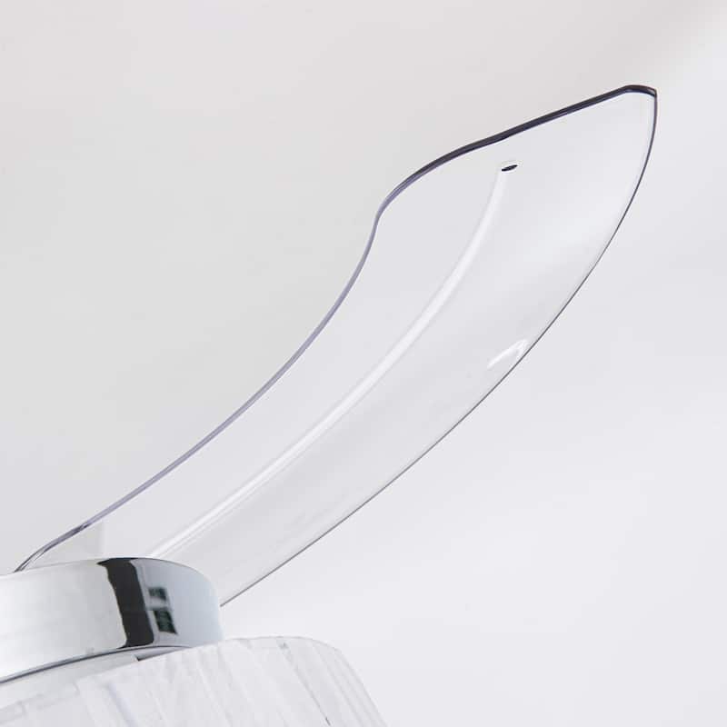 42" Chrome Modern Retractable Chandelier Ceiling Fan with Light and Remote