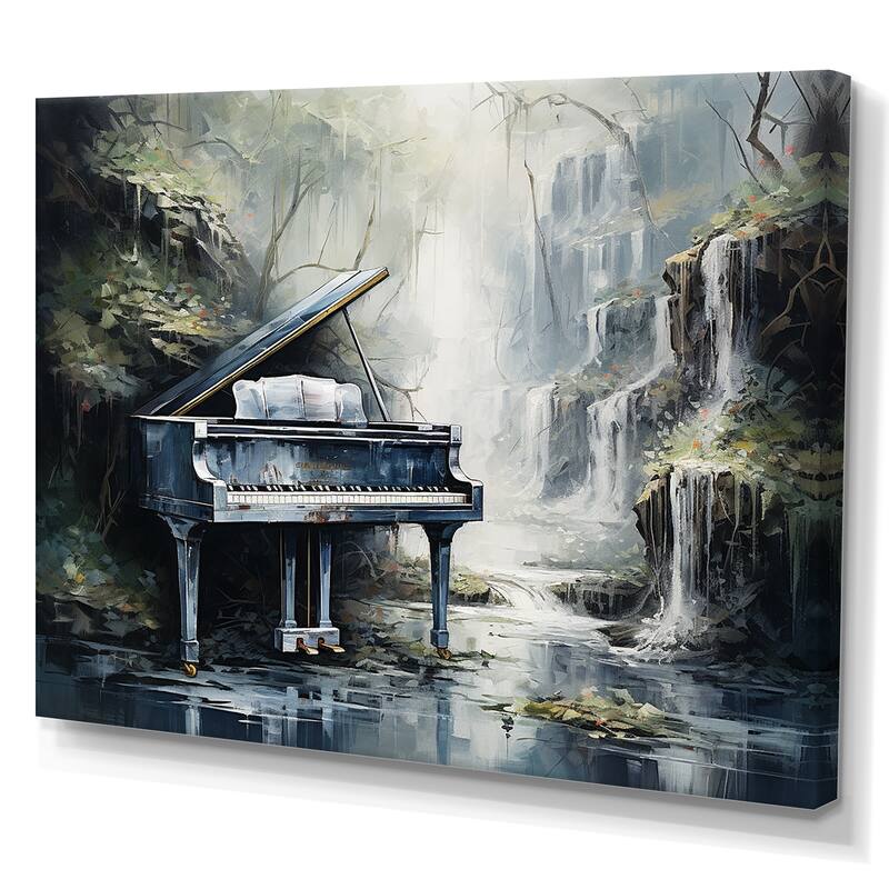 Designart "Piano Keyboard Cascade " Piano Wall Art