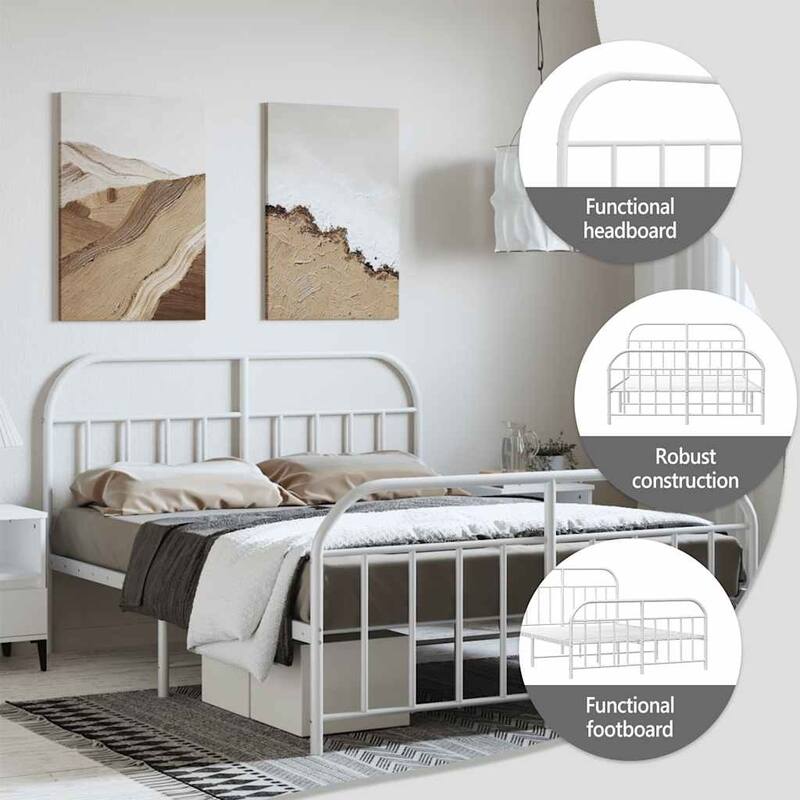 vidaXL 12 Inches Metal Bed Frame No Mattress