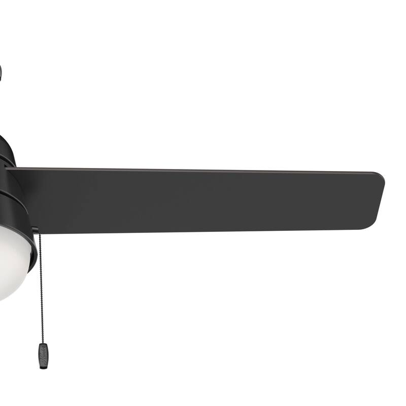 Hunter 52" Aker Outdoor Ceiling Fan with LED Light Pull Chain, Damp Rated - Scandinavian, Contemporary, Transitional