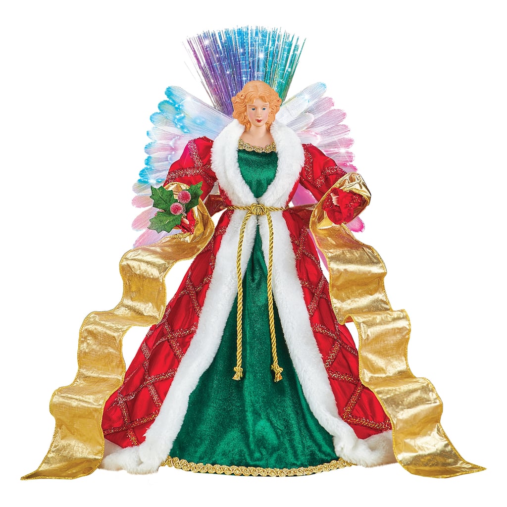 Fiber Optic Christmas Angel Tabletop Figurine - 18.250 x 9.250 x 5.500