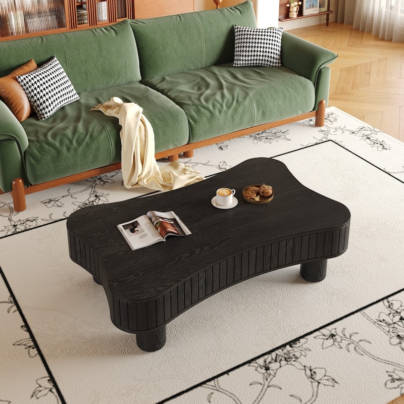 42" Modern Lift-Top Coffee Table – Fluted Design with Hidden Storage & Silent Hydraulic Mechanism‌
