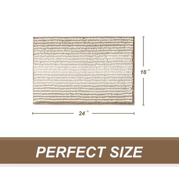 dimension image slide 9 of 10, Ombre Chenille Non-Slip Bath Rug