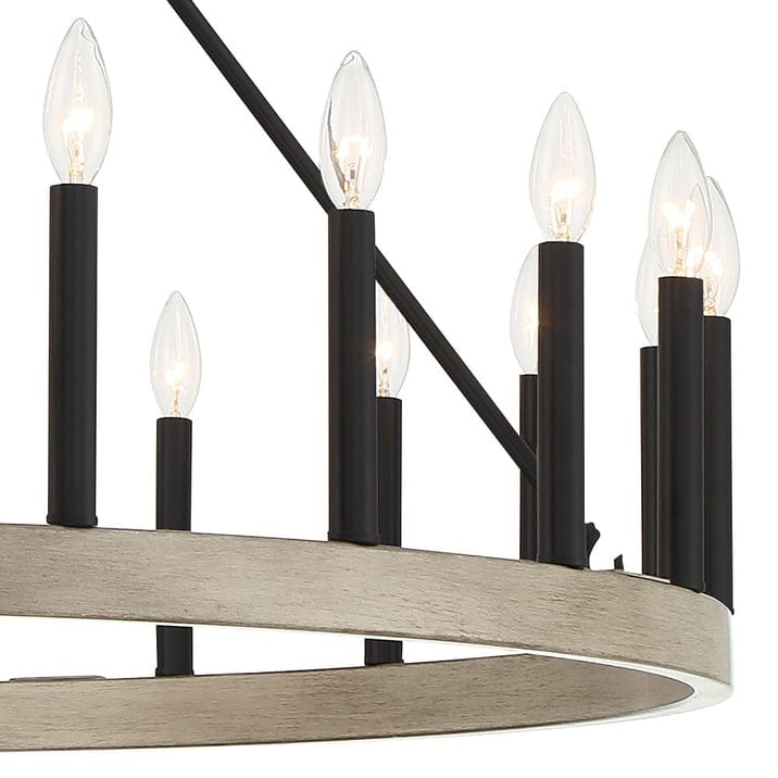Acroma 24 Light Modern Farmhouse Wagon Wheel Chandelier-UL Certified - N/A