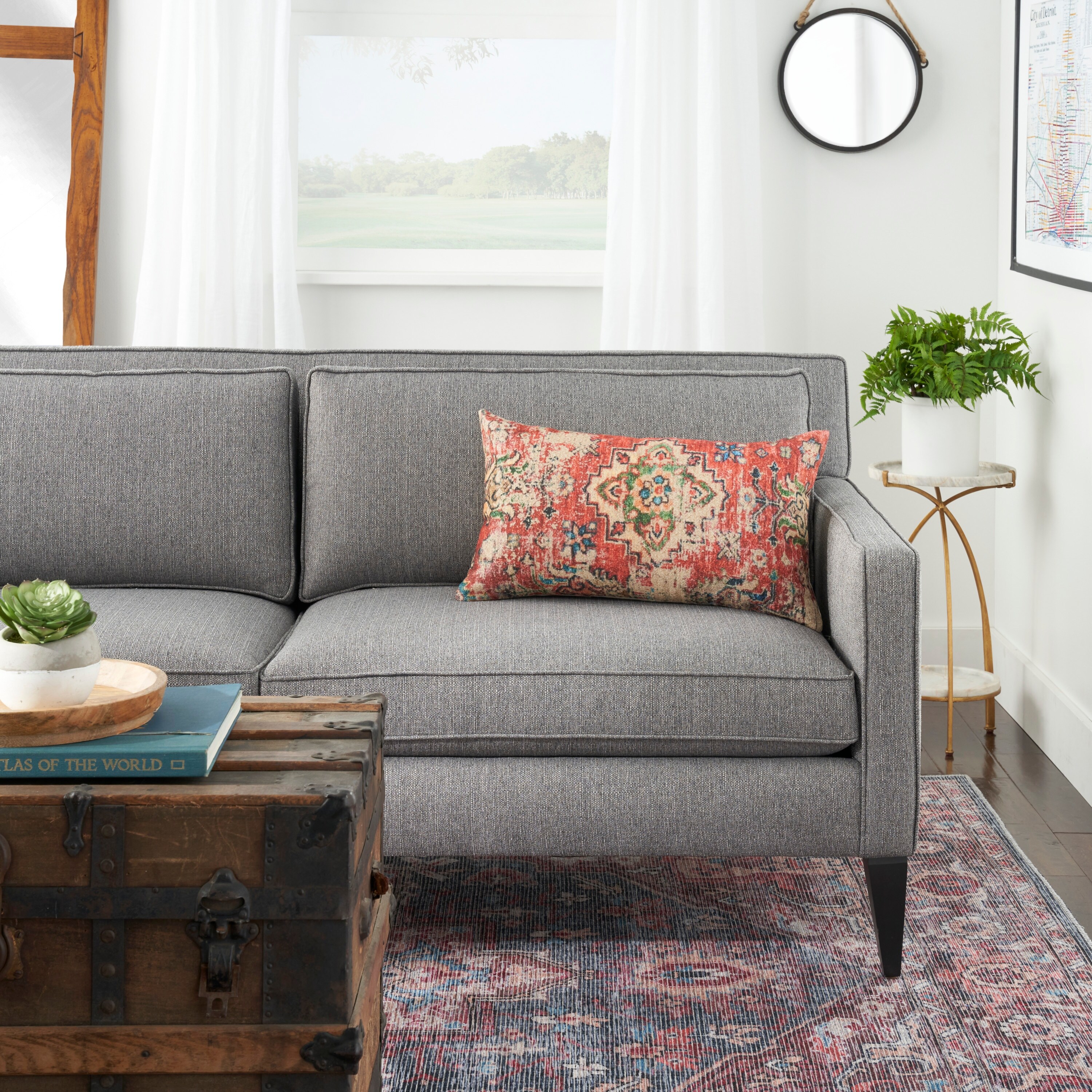 Gray and rust store pillows