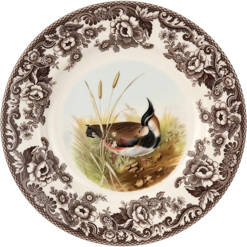 Spode Woodland Dinner Plate Birds Motif - 10.5 - Lapwing