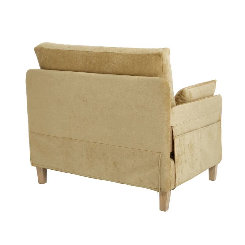 Chenille 3-in-1 Convertible Sofa Bed Chair with 3 Pillows and Storage Pockets