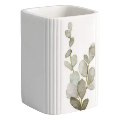Botanical Tumbler - blue/green on white