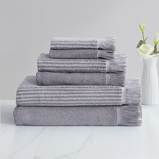 VCNY Home Leon Stripe Cotton Dobby Bath Towel Collection Bed Bath VCNY Home Leon Stripe Cotton Dobby Bath Towel Collection Bed Bath