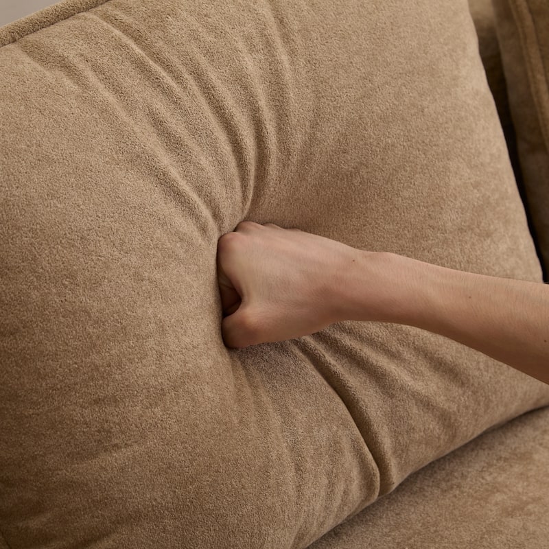 lgora Modern Upholstered 3-Seater Sofa with Wooden Frame Support