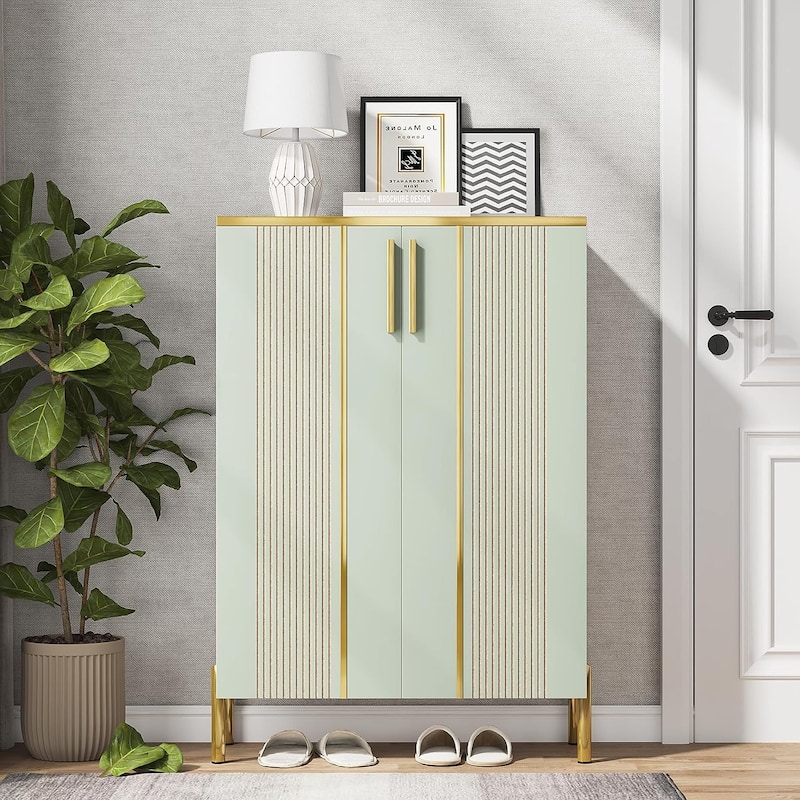 6-Tier Shoe Cabinet with Doors, Entryway Shoe Organizer Cabinet for Entryway