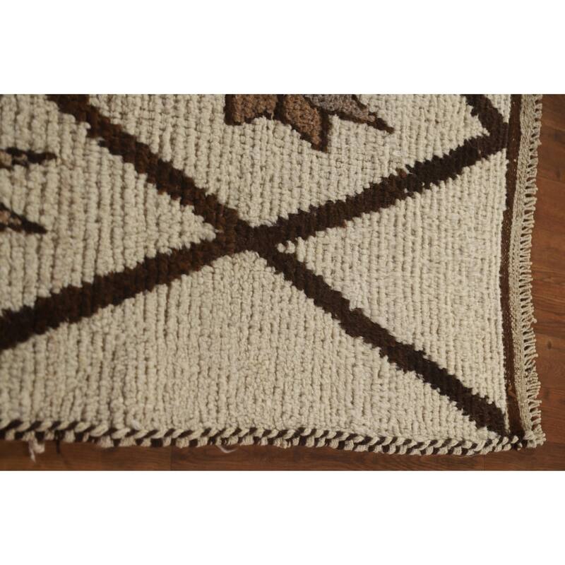 Natural Dye Anatolian Oriental Runner Rug Hand-knotted Wool Carpet - 3'5"x 10'7"