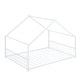 preview thumbnail 4 of 58, Metal House Bed with Roof, Fence, and Back