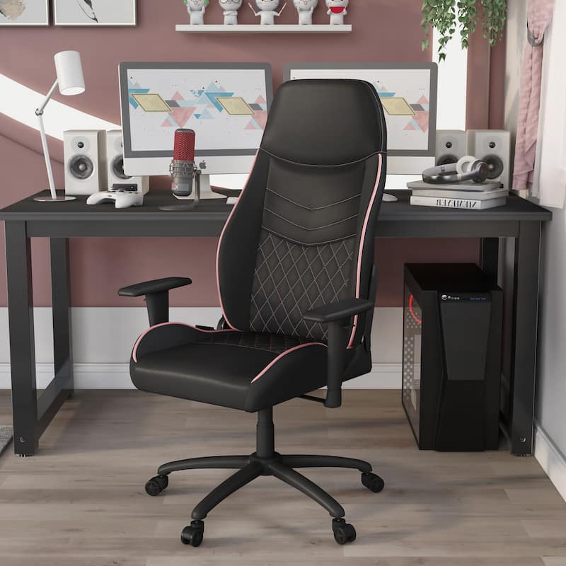 Joseff Black Faux Leather Reclining Gaming Chair by Furniture of America