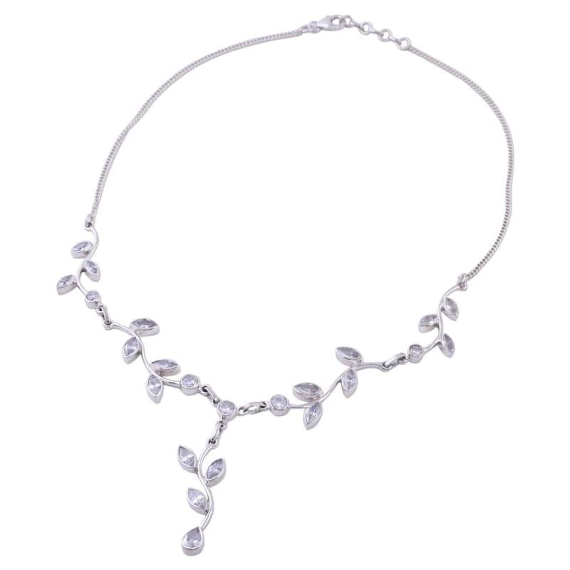 NOVICA Sparkling Garland, Quartz Y necklace