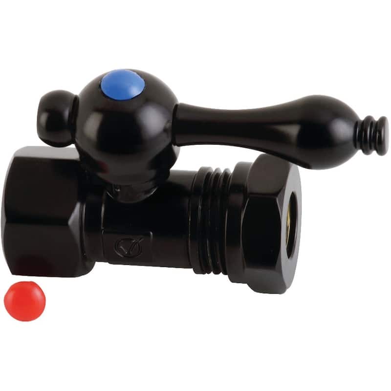 Kingston Brass Vintage Quarter Turn Valves (1/2" FIP X 1/2" and 7/16" - Matte Black