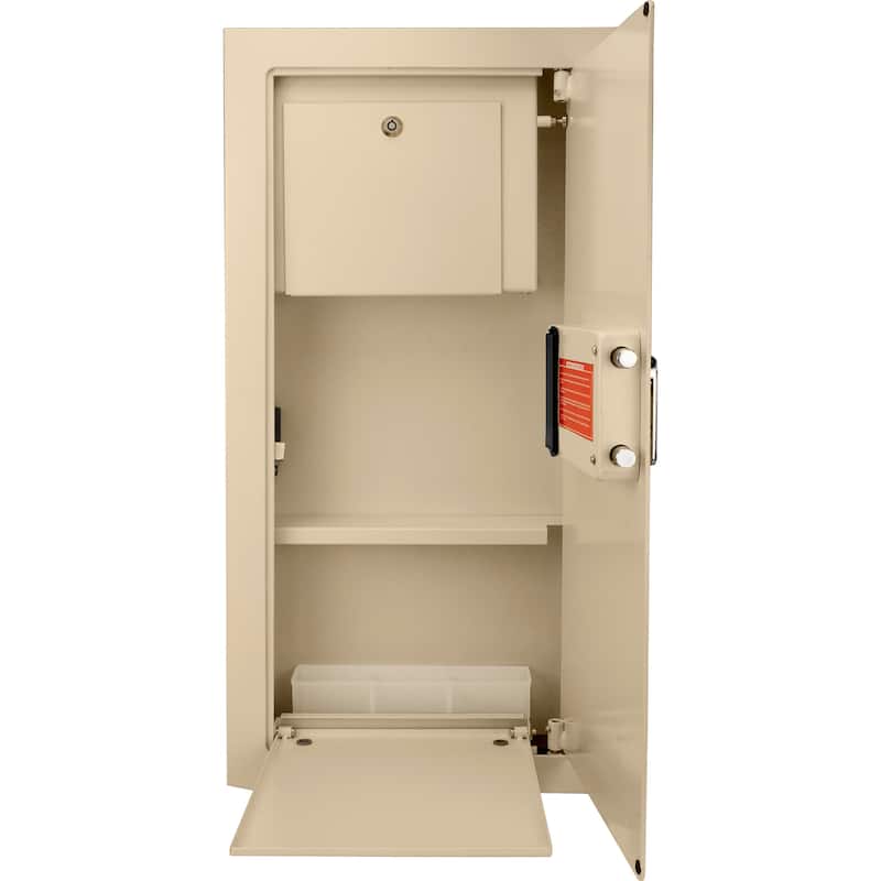 0.82 Cubic Ft Beige Biometric Wall Safe