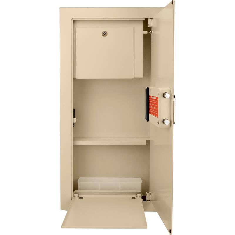 0.82 cubic ft beige biometric wall safe