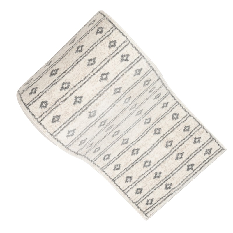 Custom Size Runner Serenity Parallel Tribal Diamond Pattern Stair Rug