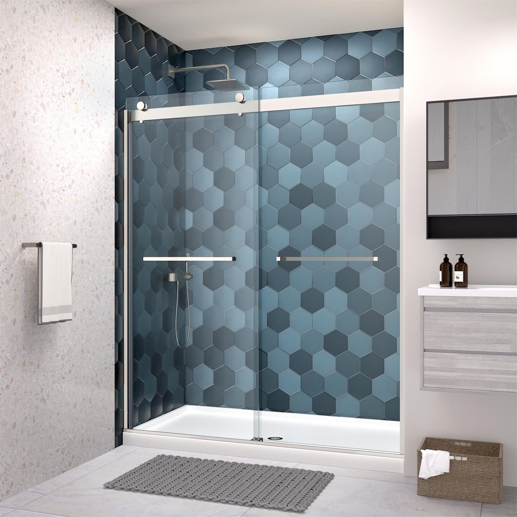 Bypass Sliding Shower Door with 5/16" Tempered Glass