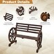 preview thumbnail 8 of 8, Costway Outdoor Wooden Wagon Wheel Garden Bench 2-Person Slatted Seat - See Details