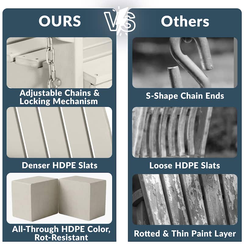 Hanniford Poly Adirondack 50 Inch Porch Swing