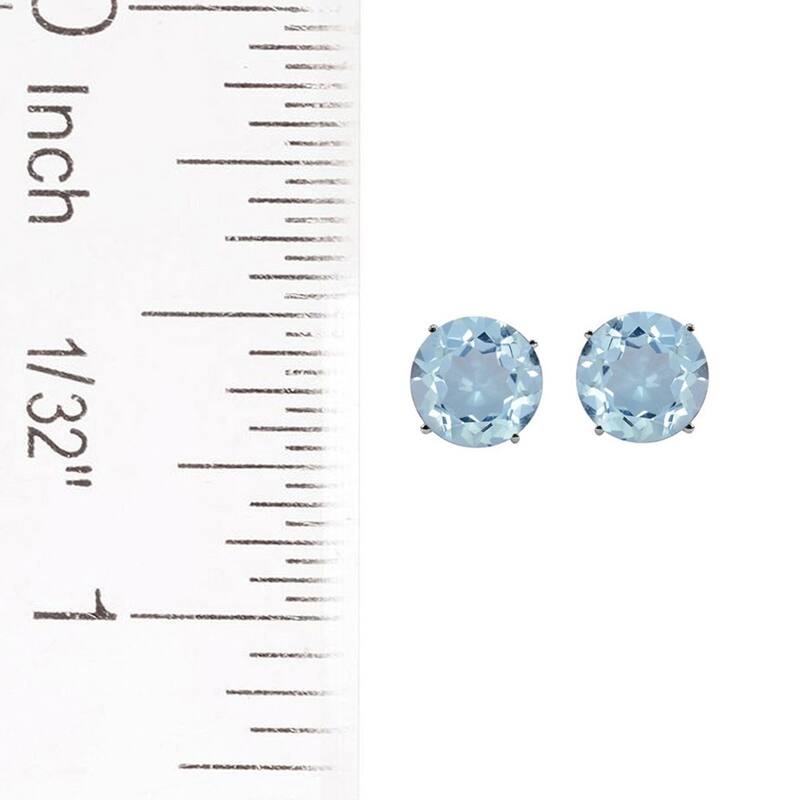 925 Sterling Silver Sky Blue Topaz Stud Earrings
