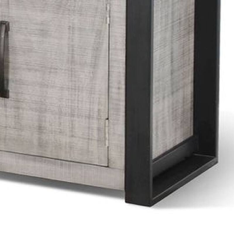 Zeka TV Console with Electric Fireplace Insert Space, Soundbar Shelf, Gray