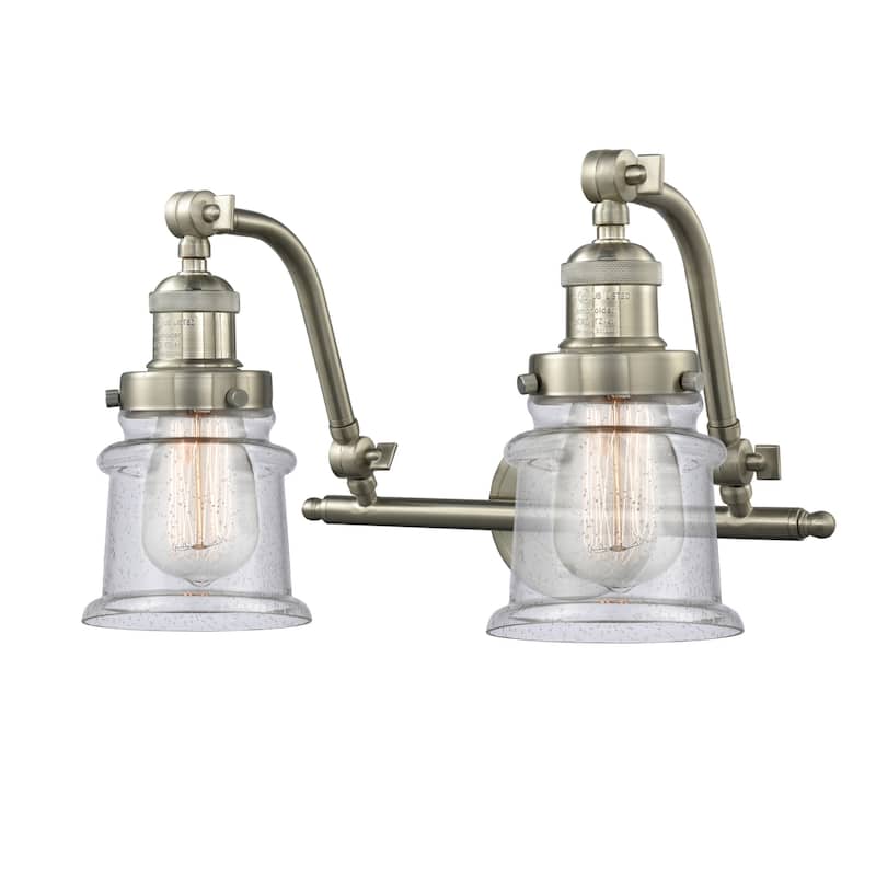 Innovations Lighting Small Canton 2 Light 18" Wide Bathroom Vanity - Brushed Satin Nickel / Seedy
