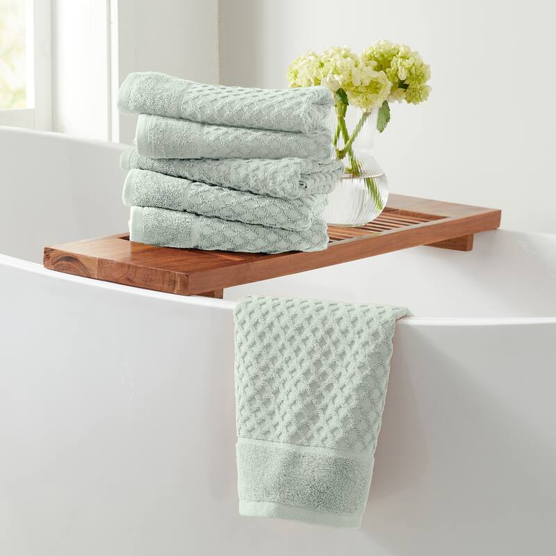 Linery & Co. Cotton Diamond Waffle Texture Bath Towels