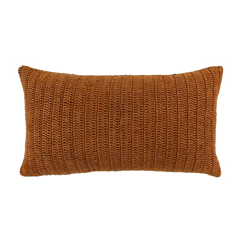 Villa by Classic Home Nakeya Knitted 14 x 26 Throw Pillow - 14x26 - Saffron