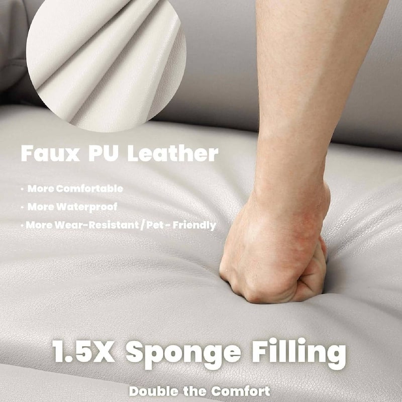 Oversized PU Leather Massage Recliner Sofa Chair for Living Room and Bedroom