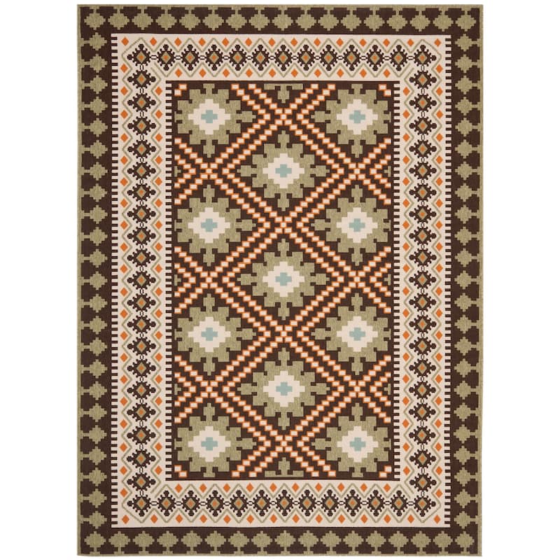 SAFAVIEH Veranda Eyvor Indoor/ Outdoor Waterproof Patio Backyard Rug - 9' x 12' - Brown/Terracotta