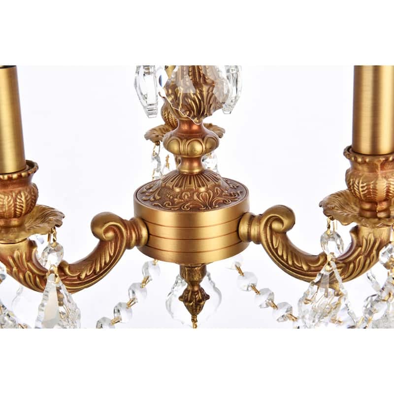 Somette Crystal 3-light French Gold Chandelier