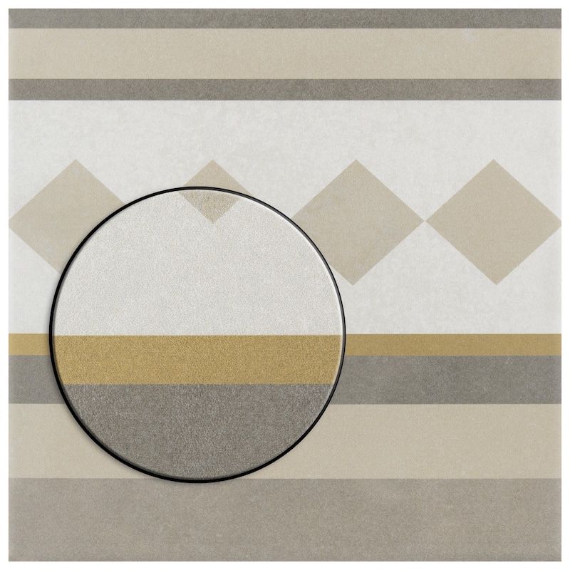 Merola Tile Caprice Loire Encaustic 7.86" x 7.86" Porcelain Floor and Wall Border Tile - (1 Tile)