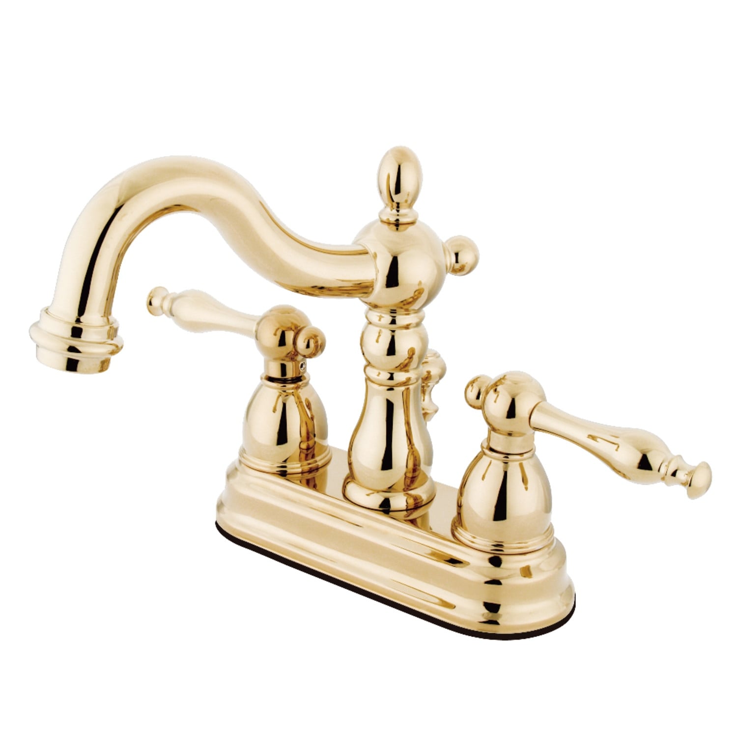 Heritage Two-Handle 3-Hole Deck Mount 4 in. Centerset Bathroom Faucet in Polished Brass