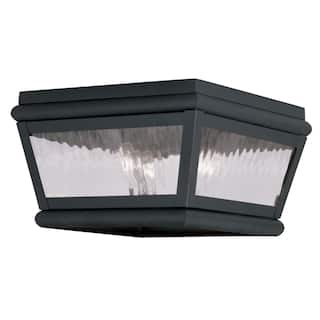 Livex Lighting Exeter Outdoor Flush Mount Ceiling Fixture with 2