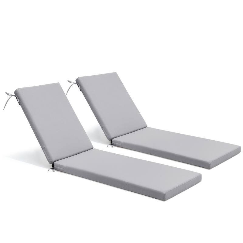 Pellebant Outdoor Patio Chaise Lounge Cushion - 2PC-80" - Light Grey