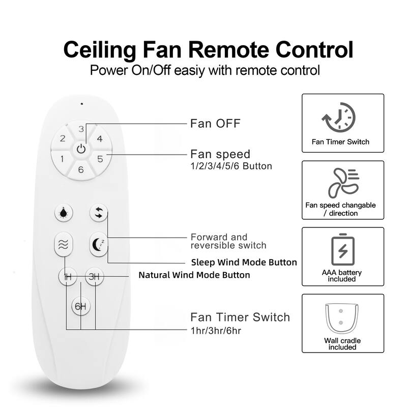 Solid Wood Low Profile Ceiling Fan with Reversible DC Motor, 52 Inch 6 Speed Ceiling Fan with Remote Control