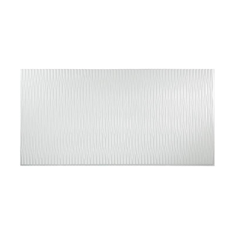 FASÄDE Dunes Vertical 4-foot x 8-foot PVC Wall Panel in Matte White - 4 x 8