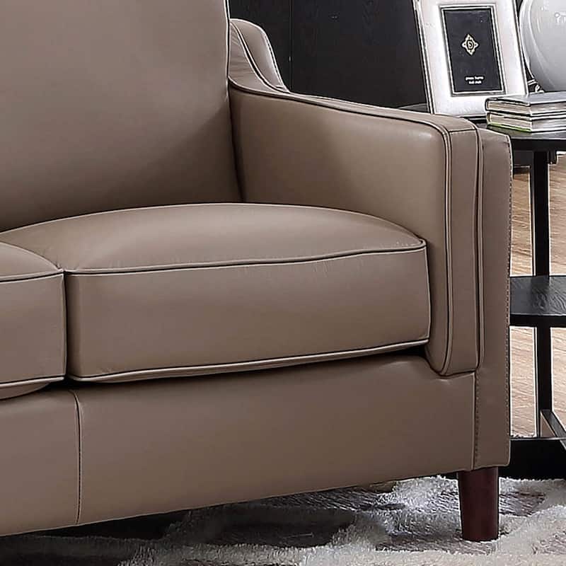 Hydeline Bella Feather/Memory Foam/Springs Top Grain Leather Sofa