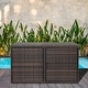 preview thumbnail 1 of 5, Patio 96 Gal. Rattan Deck Box with 2 Shelves