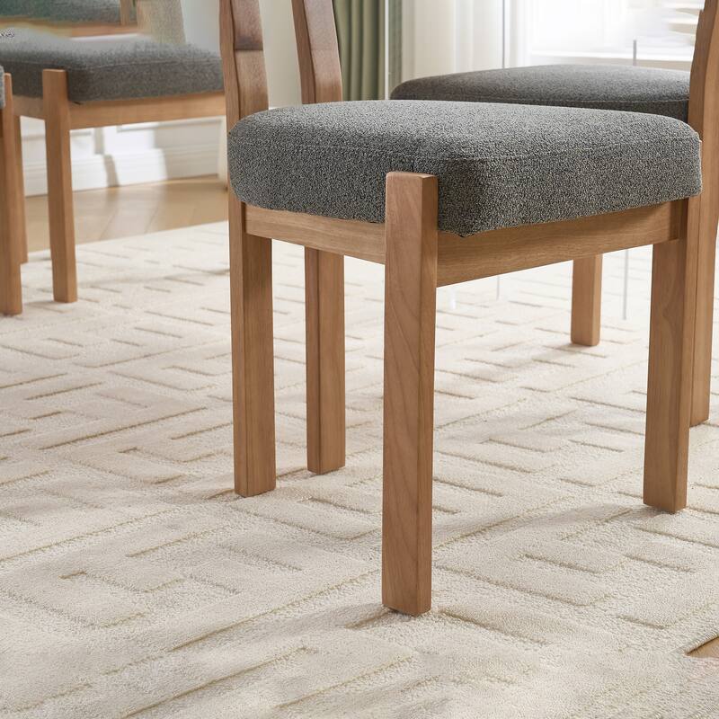 Wooden Dining Chairs Set of 2, Modern Fabric Upholstered Dining Room Chair Kitchen Chairs, Dinner Chair for Kitchen Dining Room