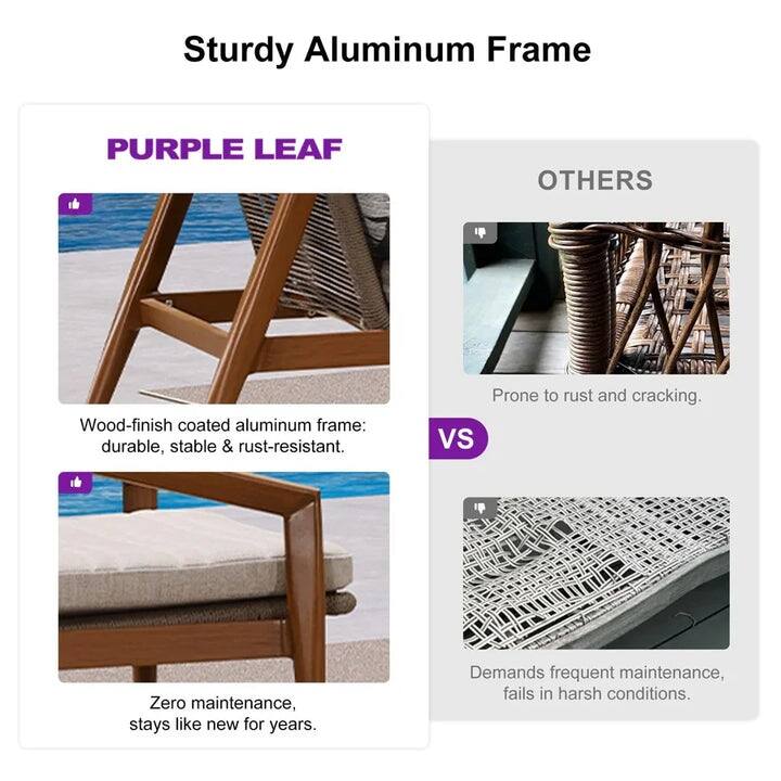 PURPLE LEAF Melben Light Grey Modular Outdoor Sectional with Cushions Flexible Layout Patio Conversation Set Couch