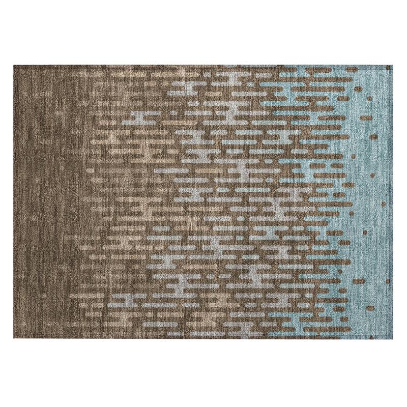 Machine Washable Indoor/ Outdoor Modern Kingman Chantille Rug