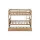 preview thumbnail 11 of 10, Oak Rustic Style Full over Full Wood Bunk Bed with Guardrails and Ladder and Twin Size Trundle